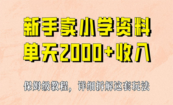 小学资料虚拟资源项目，日入2000+-柚子网创