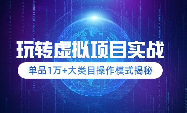 玩转淘宝虚拟项目实战，单品1万+-柚子网创