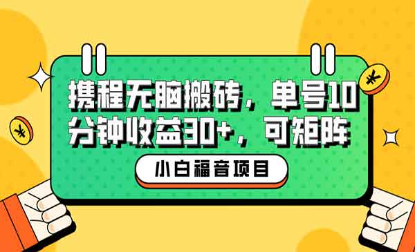 携程视频无脑搬砖项目-柚子网创