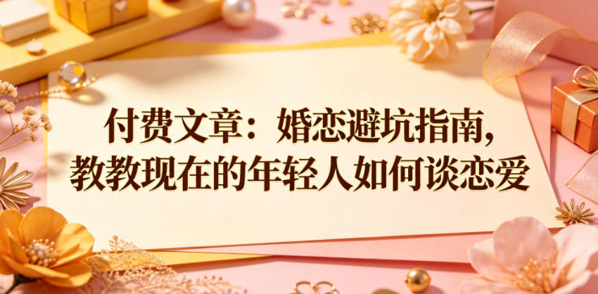 付费文章：婚恋避坑指南，教教现在的年轻人如何谈恋爱-柚子网创