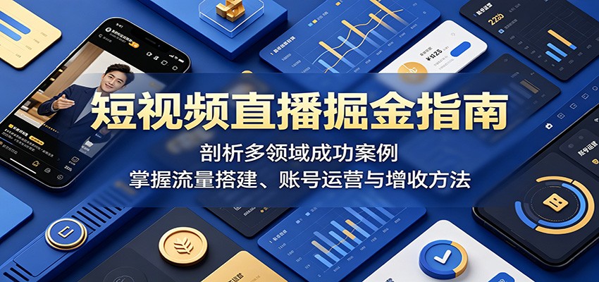 短视频直播掘金指南：剖析多领域成功案例，掌握流量搭建、账号运营与增收方法-柚子网创