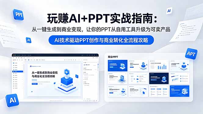 玩赚AI+PPT实战指南-更新5月13：从一键生成到商业变现，让你的PPT从自用工具升级为可卖产品-柚子网创
