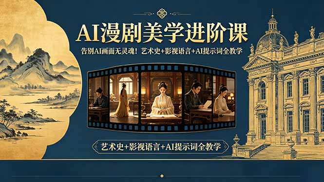 告别AI画面无灵魂！AI漫剧美学进阶课-更新，艺术史+影视语言+AI提示词全教学-柚子网创