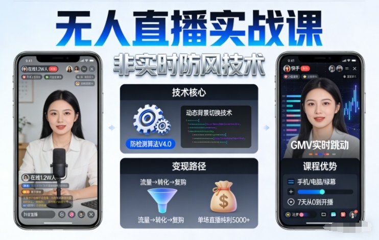 宝子哥无人直播实战课，非实时防风技术，聚焦抖音快手等平台直播带货，轻松开启直播变现之路(更新2026年5月29日)-柚子网创