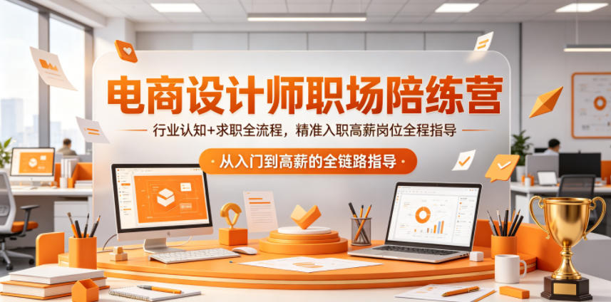 电商设计师职场陪练营，行业认知+求职全流程，精准入职高薪岗位全程指导-柚子网创