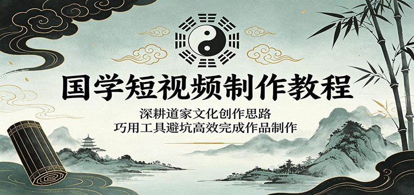 国学短视频制作教程：深耕道家文化创作思路，巧用工具避坑高效完成作品制作-柚子网创