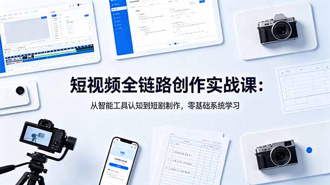 短视频全链路创作实战课：从智能工具认知到短剧制作，零基础系统学习-柚子网创