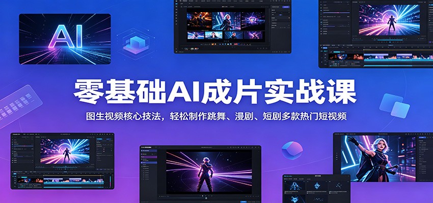 零基础AI成片实战课：图生视频核心技法，轻松制作跳舞、漫剧、短剧多款热门短视频-柚子网创