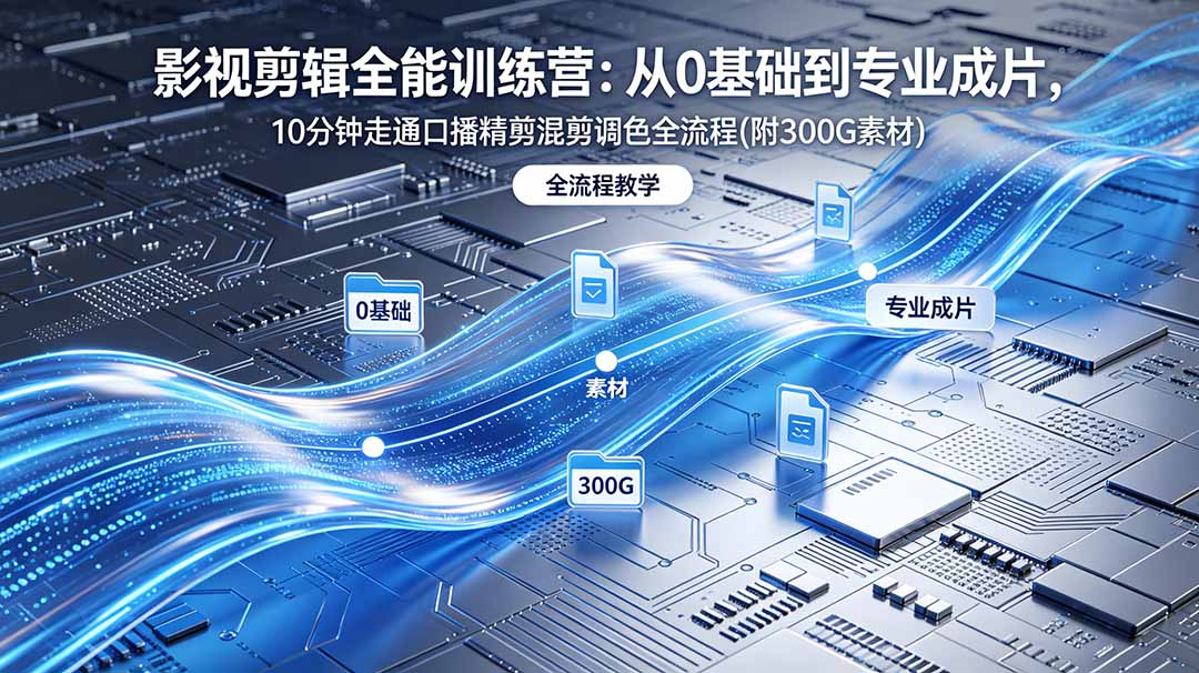 2026影视剪辑全能实战课｜0基础到专业成片，全流程教学，高清带300G素材-柚子网创