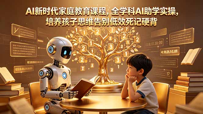 AI新时代家庭教育课程，全学科AI助学实操，培养孩子思维告别低效死记硬背-柚子网创