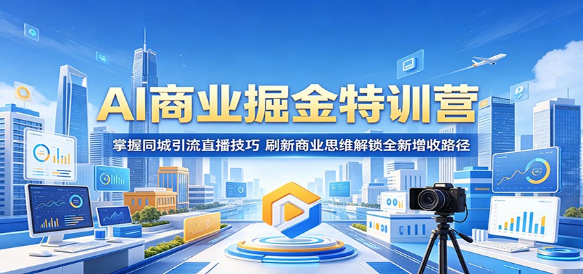 AI商业掘金特训营：掌握同城引流直播技巧，刷新商业思维解锁全新增收路径-柚子网创