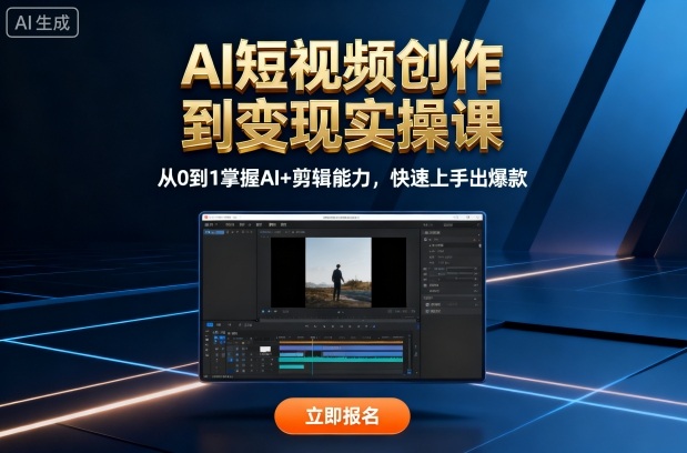 AI短视频创作到变现实操课，从0到1掌握AI+剪辑能力，快速上手出爆款(更新10月)-柚子网创