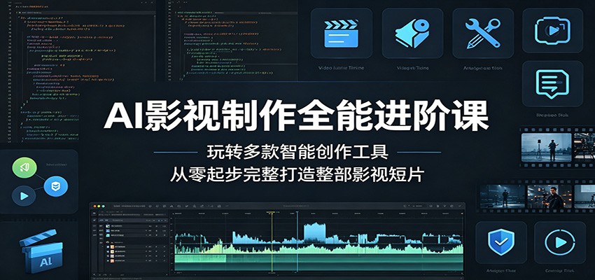 AI影视制作全能进阶课：玩转多款智能创作工具，从零起步完整打造整部影视短片-柚子网创