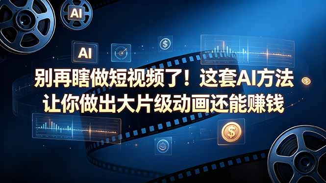 别再瞎做短视频了！这套 AI 方法让你做出大片级动画还能赚钱【原创双语字幕】-柚子网创