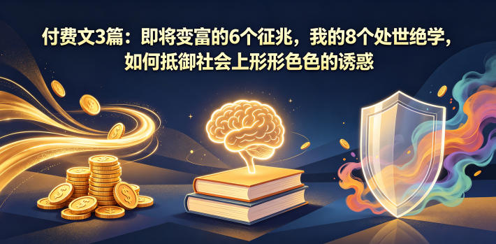 付费文3篇：即将变富的6个征兆，我的8个处世绝学，如何抵御社会上形形色色的诱惑-柚子网创