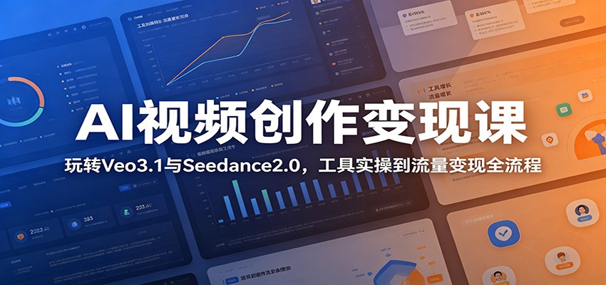 AI视频创作变现课：玩转Veo3.1与Seedance2.0，工具实操到流量变现全流程-柚子网创