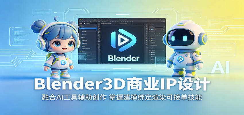 Blender3D商业IP设计：融合AI工具辅助创作，掌握建模绑定渲染可接单技能-柚子网创