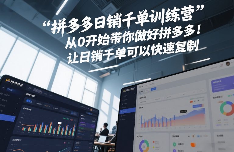 拼多多日销千单训练营，从0开始带你做好拼多多，让日销千单可以快速复制(更新26年5月)-柚子网创