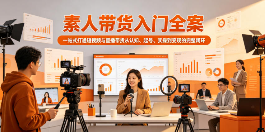 素人带货入门全案，一站式打通短视频与直播带货从认知、起号、实操到变现的完整闭环-柚子网创