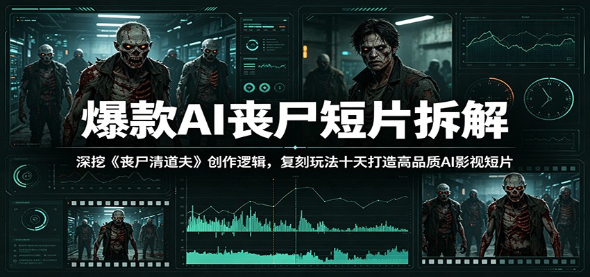 爆款AI丧尸短片拆解：深挖《丧尸清道夫》创作逻辑，复刻玩法快速打造高品质AI影视短片-柚子网创