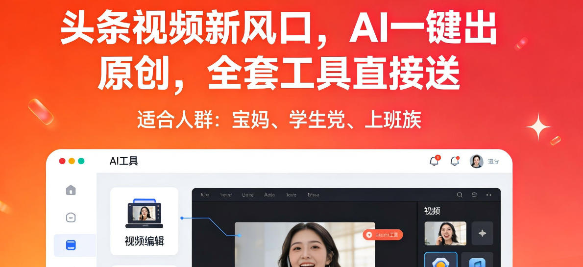 头条视频新风口，AI一键出原创，全套工具直接送，人人可做，有手就行【揭秘】-柚子网创