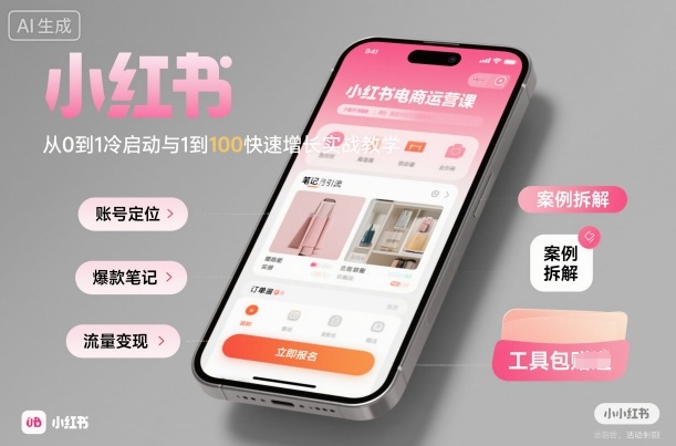 小红书电商运营课：从0到1冷启动与1到100快速增长实战教学-柚子网创