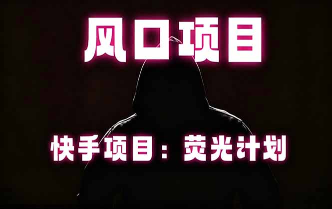 快手风口项目，荧光计划托管，长期稳定，适合批量做-柚子网创