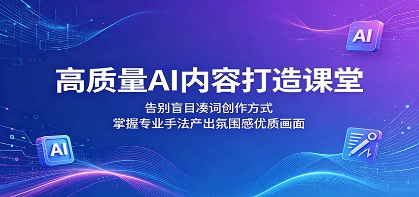 高质量AI内容打造课堂：告别盲目凑词创作方式，掌握专业手法产出氛围感优质画面-柚子网创
