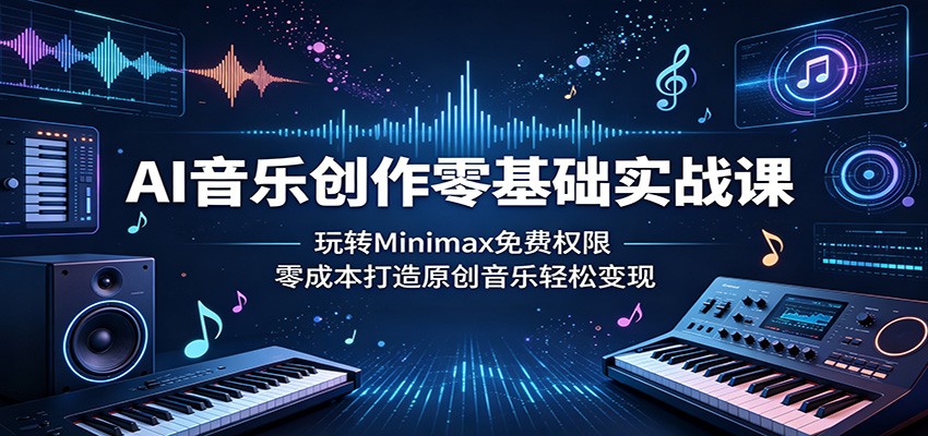 AI音乐创作零基础实战课：玩转Minimax免费权限，零成本打造原创音乐轻松变现-柚子网创