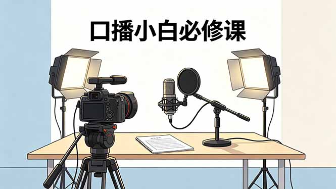 口播小白必修课：录像收音灯光设备+脚本撰写，搭专业级录制场景-柚子网创