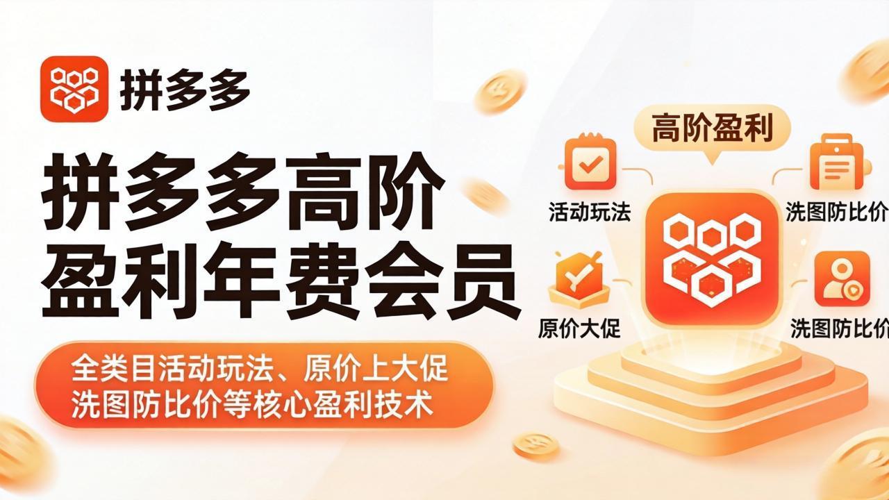 拼多多高阶盈利年费会员(更新4月-柚子网创