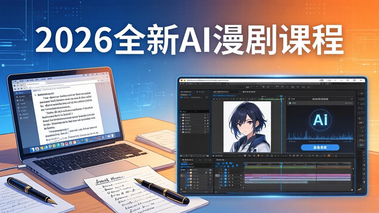2026全新AI漫剧课程：覆盖创作全链路，教你写作分镜剪辑配音一站式打造漫剧作品-柚子网创