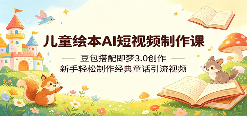 儿童绘本AI短视频制作课：豆包搭配即梦3.0创作，新手轻松制作经典童话引流视频-柚子网创