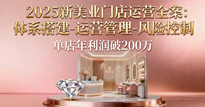 2025新美业门店运营全案：体系搭建-运营管理-风险控制，单店年利润破200万-柚子网创