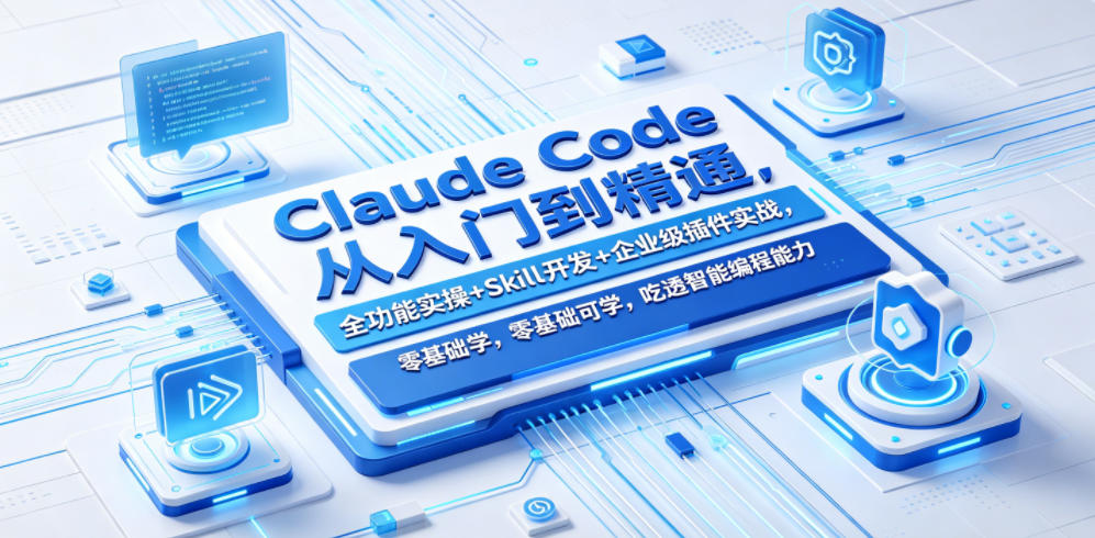 Claude Code从入门到精通，全功能实操+Skill开发+企业级插件实战，零基础可学，吃透智能编程全能力-柚子网创