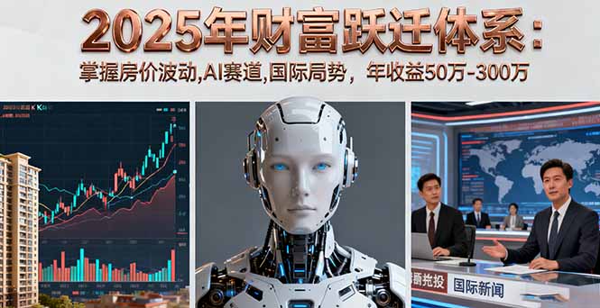 2025年财富跃迁体系：掌握房价波动,AI赛道,国际局势，年收益50万-300万-柚子网创