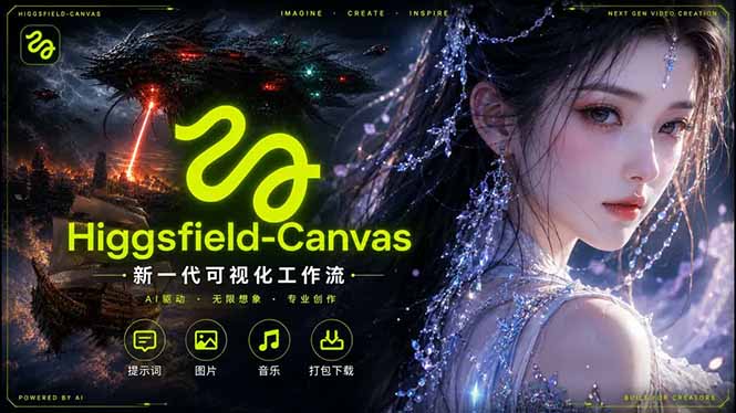 Higgsfield Canvas AI视频制作详解，节点式工作流搭建，重构新式视频创作完整教程-柚子网创