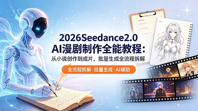 2026Seedance2.0 AI制作全能教程：从小说创作到成片，批量生成全流程拆解-柚子网创