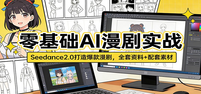 零基础AI漫剧实战：Seedance2.0打造爆款漫剧，全套资料+配套素材-柚子网创