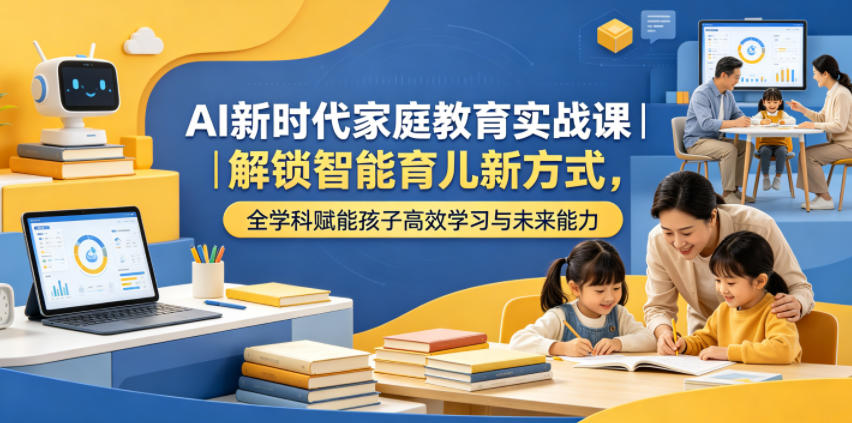 AI新时代家庭教育实战课｜解锁智能育儿新方式，全学科赋能孩子高效学习与未来能力-柚子网创