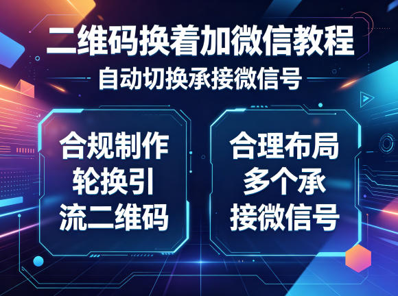 二维码换着加微信教程，自动切换承接微信号，合规制作轮换引流二维码，合理布局多个承接微信号-柚子网创