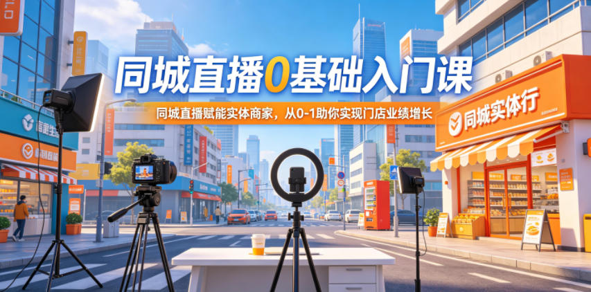 同城直播0基础入门课，同城直播赋能实体商家，从0-1助你实现门店业绩增长-柚子网创