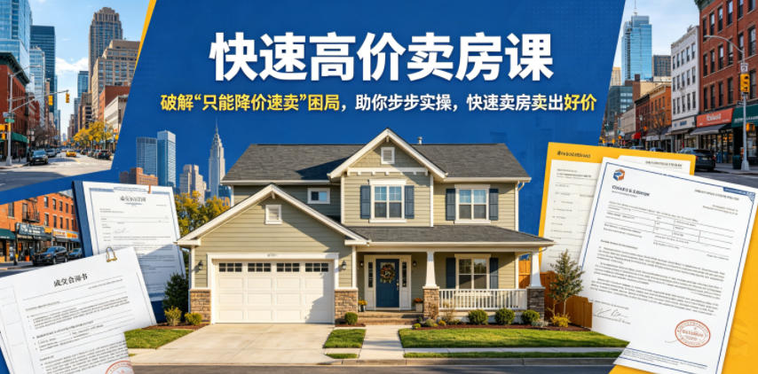 快速高价卖房课，破解“只能降价速卖”困局，助你步步实操，快速卖房卖出好价(更新2026)-柚子网创