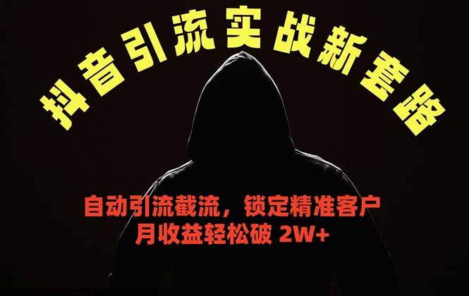 抖音引流实战新套路，挂机自动引流截流精准锁定客户，月收益破 2W+-柚子网创