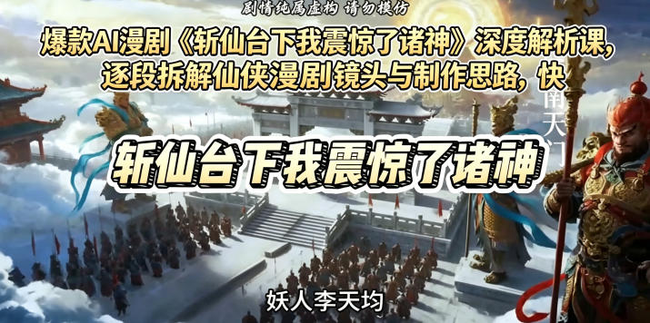 爆款AI漫剧《斩仙台下我震惊了诸神》深度解析课，逐段拆解仙侠漫剧镜头与制作思路，快速复刻爆款创作模式-柚子网创