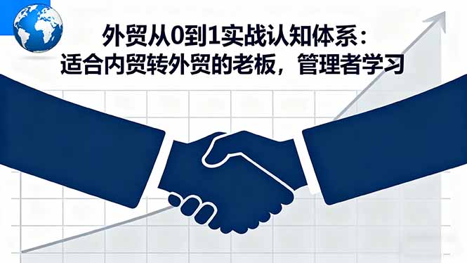 外贸从0到1实战认知体系：适合内贸转外贸的老板，管理者学习-柚子网创