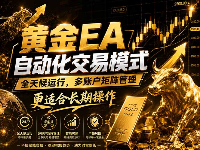 黄金EA量化：多窗口矩阵稳定运行，系统自动执行，收益空间持续放大-柚子网创