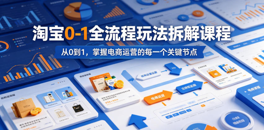 淘宝0-1全流程玩法拆解课程，从0到1，掌握电商运营的每一个关键节点-柚子网创