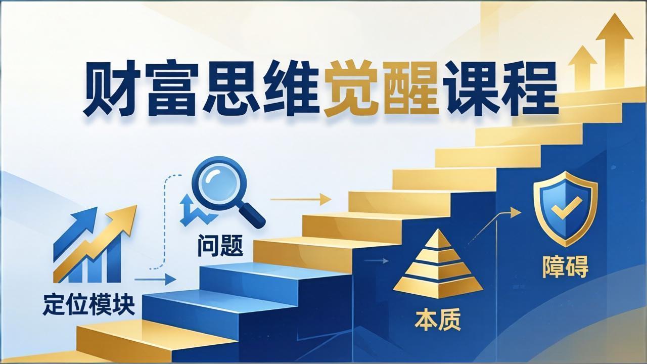 财富思维觉醒第十期：3天大课四大模块，精准定位问题看清本质，扫清人生障碍-柚子网创