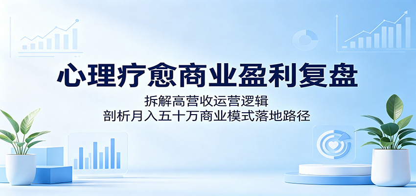 心理疗愈商业盈利复盘：拆解高营收运营逻辑，剖析月入五十万商业模式落地路径-柚子网创